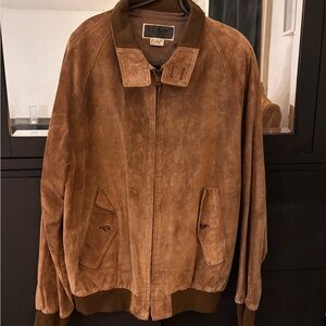Vintage 70’s L.L. Bean Men's Tan Suede Bomber Jacket